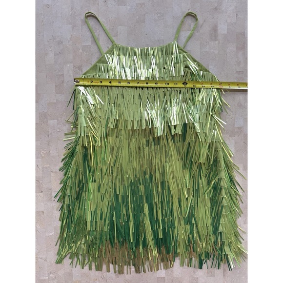 ASOS Edition Sequin Shard Backless Bright Green Mini Dress Party Cocktail Sz 4P - Picture 6 of 11